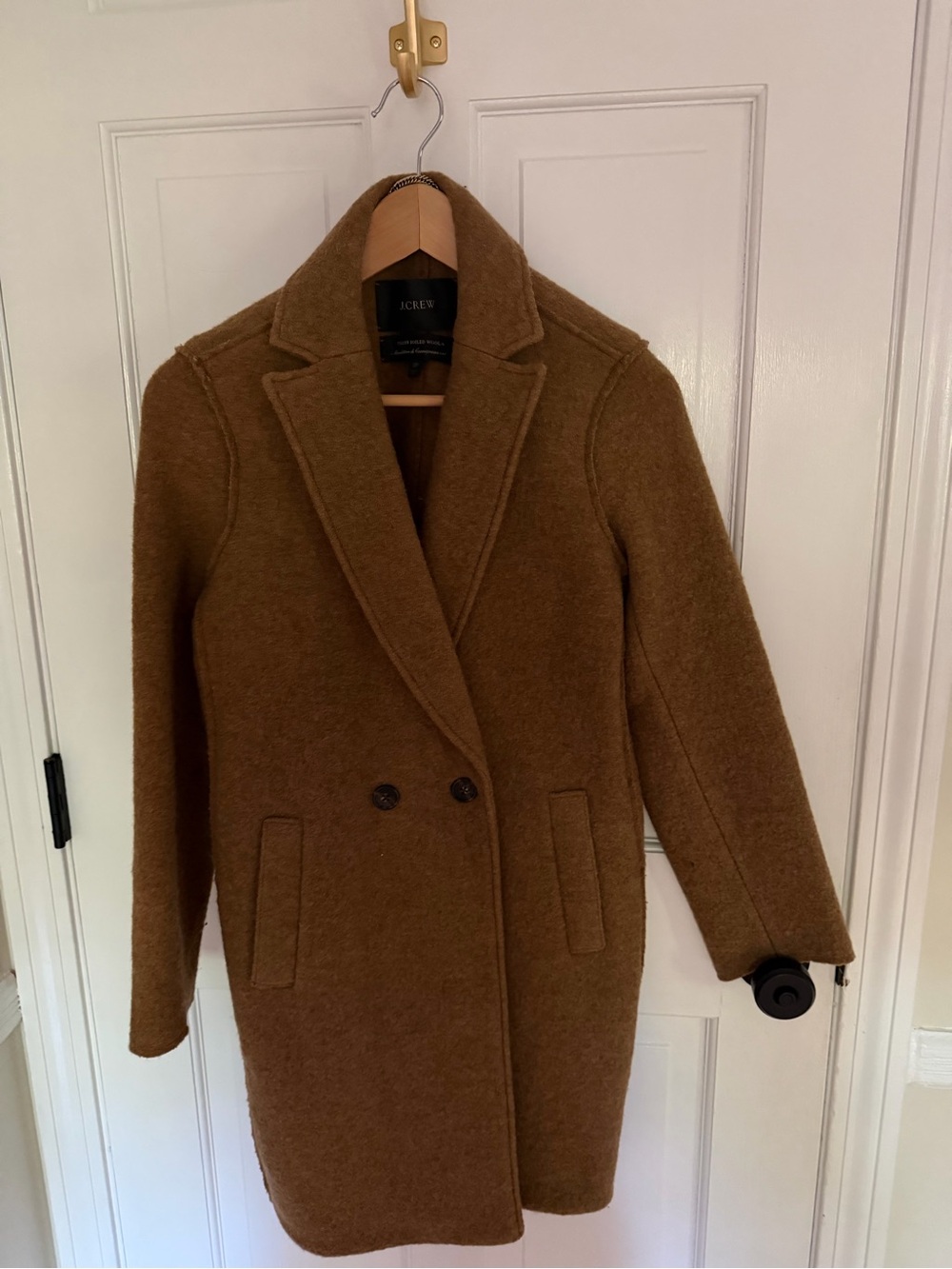 J. Crew Women's Double-Breasted Pea Coat in Camel Brown
